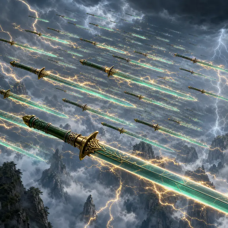 Azure Bamboo Cloudswarm Swords