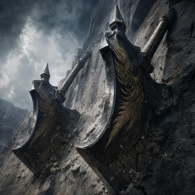 Gold Crow God Axes