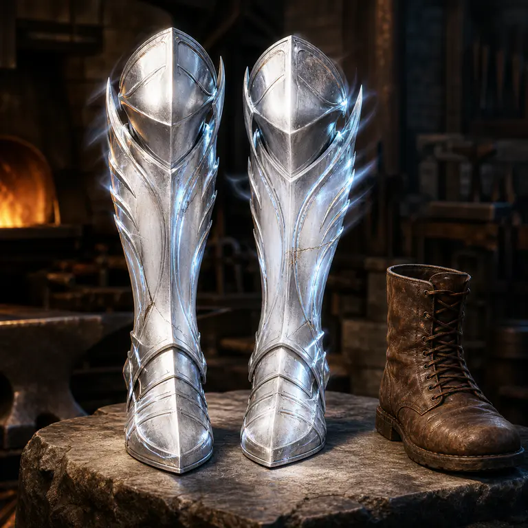 White-Steel Greaves